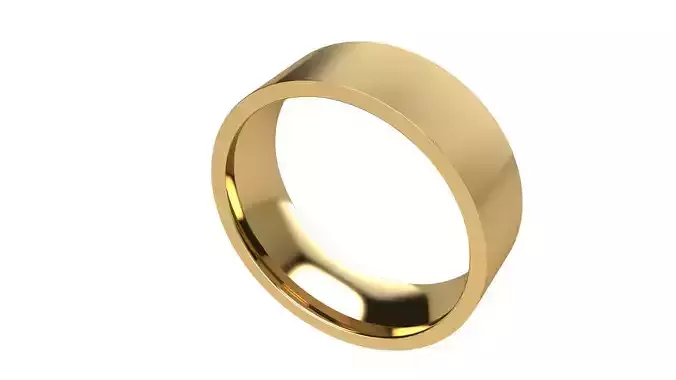 Squared Corners Wedding Band 6 mm wide