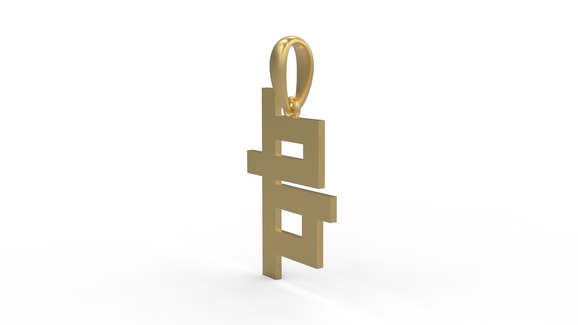 Initial Letters Pendant Aishiteru B 3D print model_1