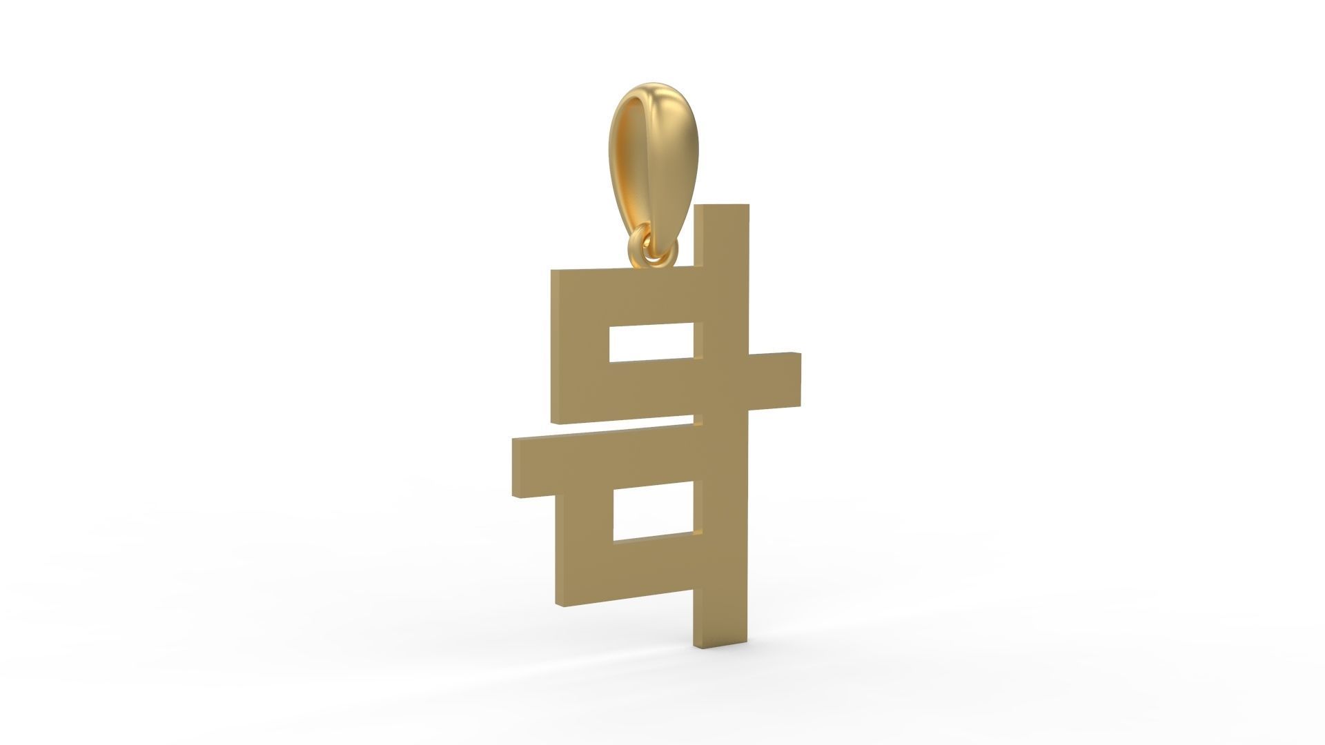 Initial Letters Pendant Aishiteru B 3D print model_3
