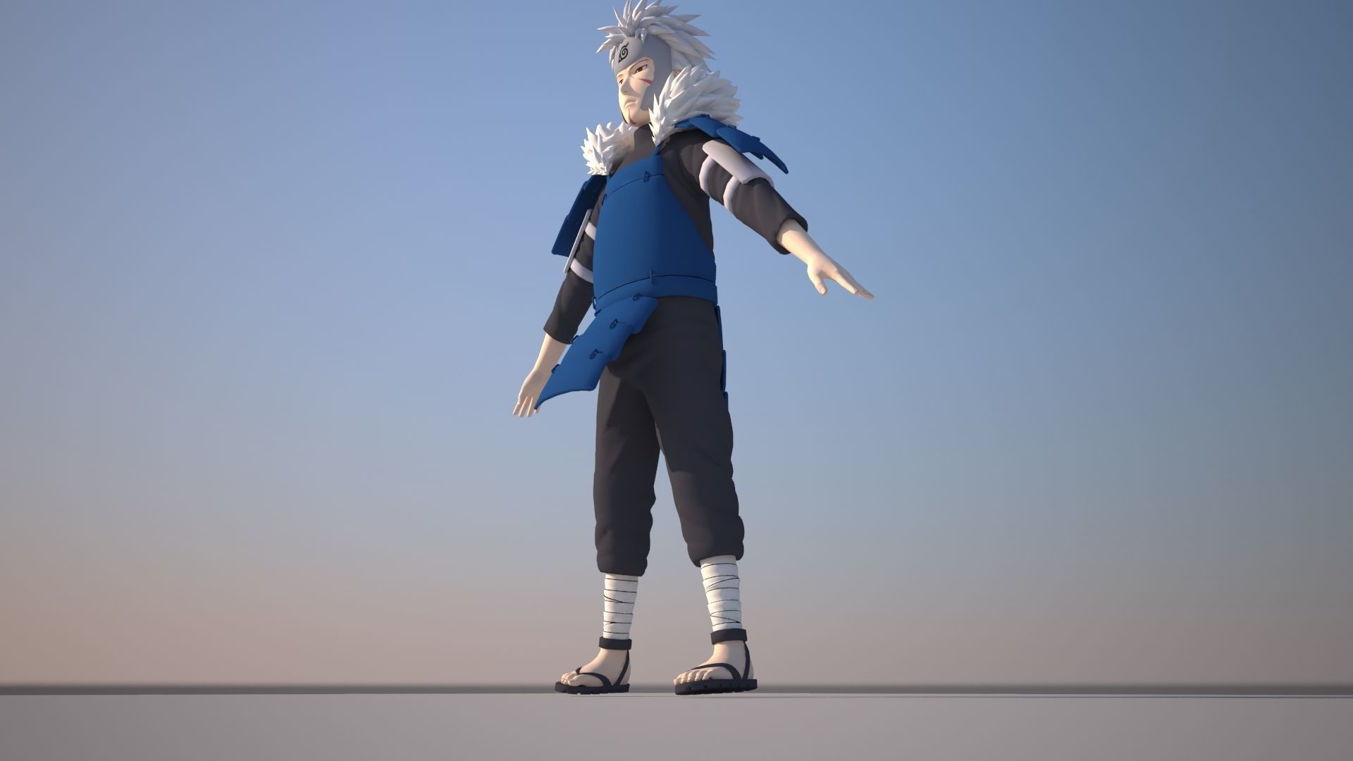 Tobirama Senju Low-poly 3D model_7
