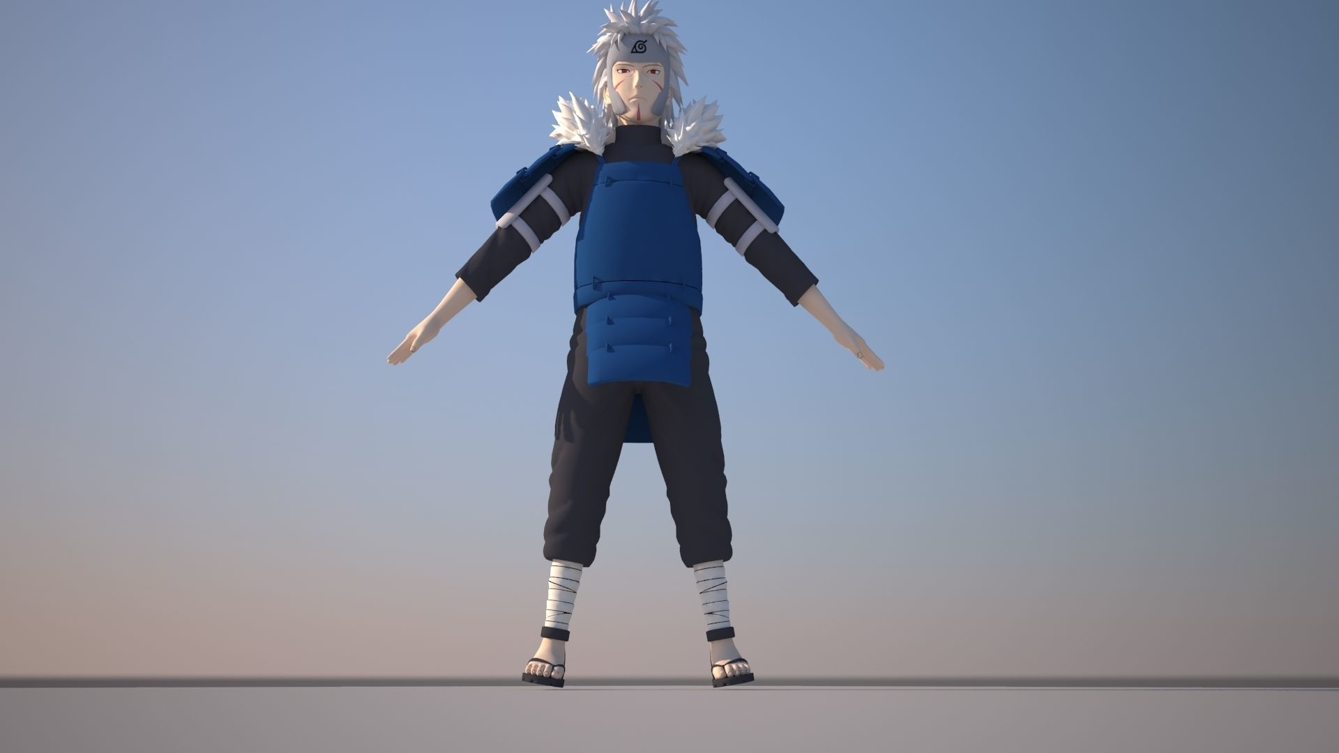 Tobirama Senju Low-poly 3D model_4