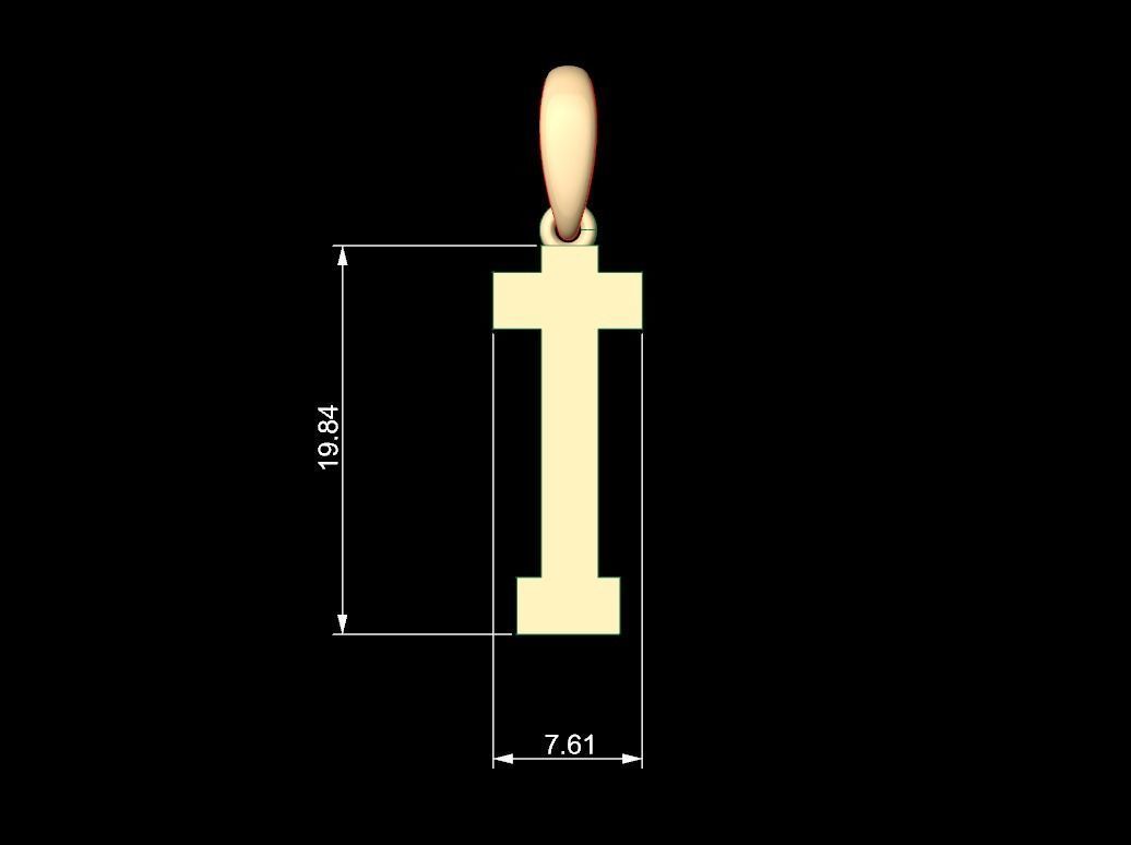 Initial Letters Pendant Aishiteru I 3D print model_4