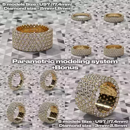ANY SIZE Infinity Rings parametric modeling Program 3D print model