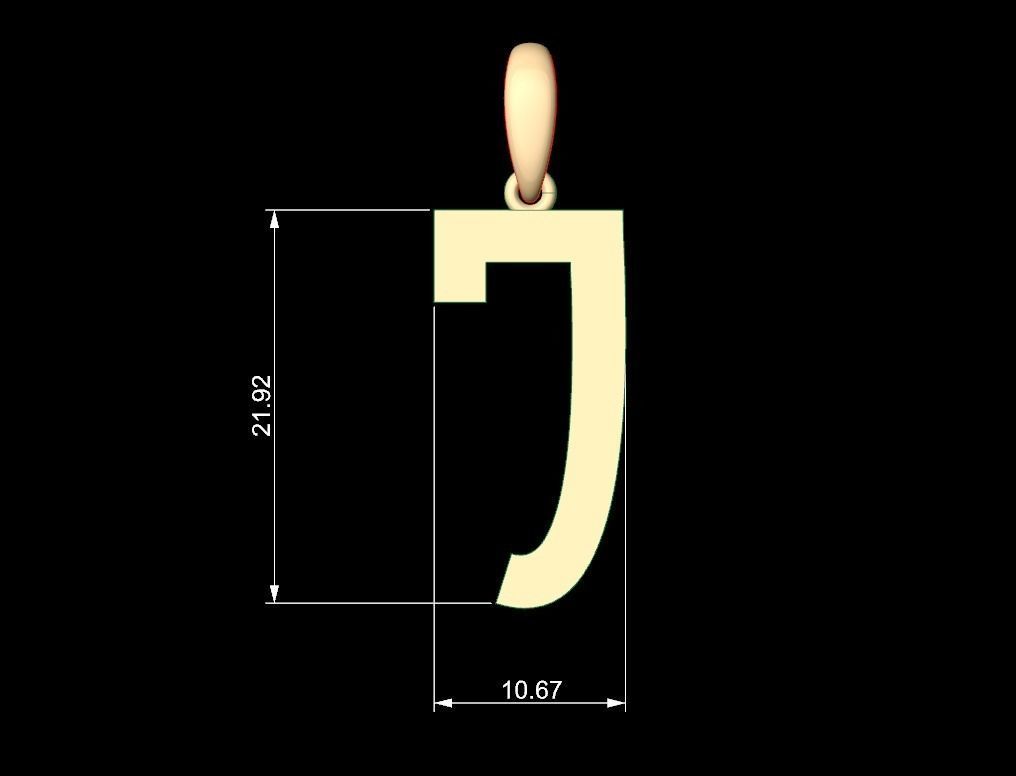 Initial Letters Pendant Aishiteru J 3D print model_4