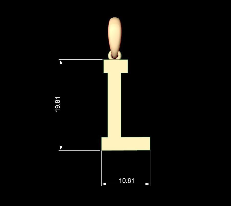 Initial Letters Pendant Aishiteru L 3D print model_4