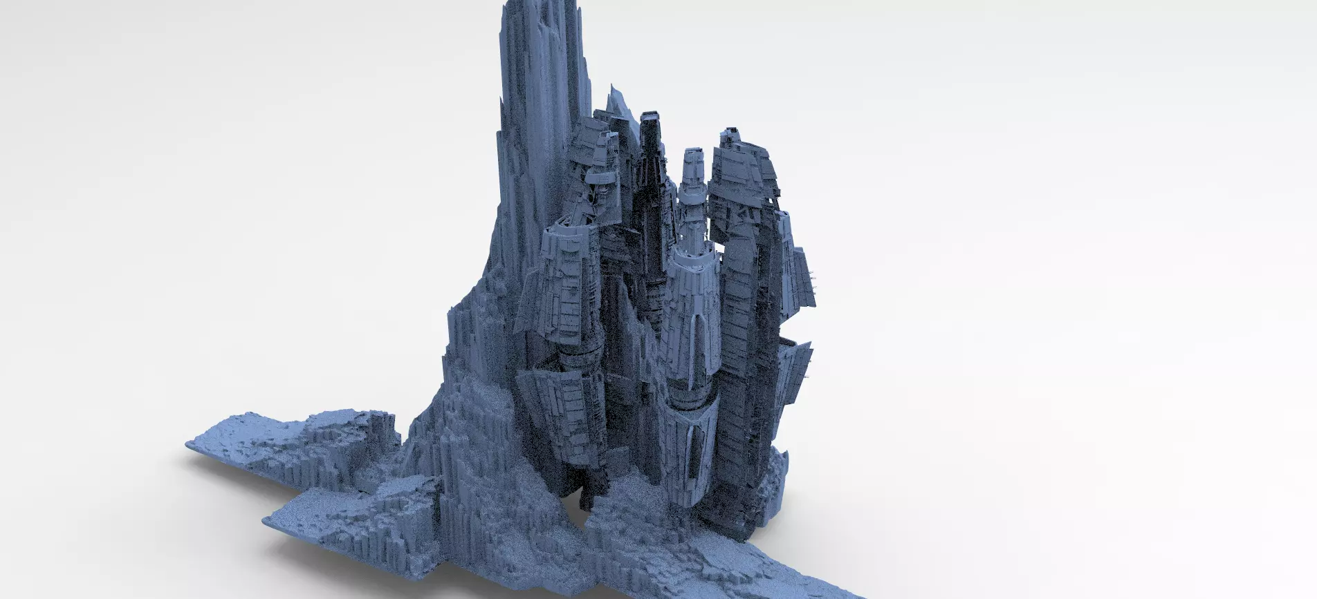 Alien Ship on mountain 3 3D model