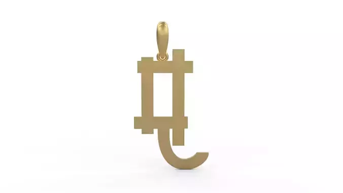 Initial Letters Pendant Aishiteru Q 3D print model