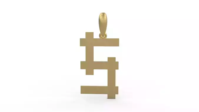 Initial Letters Pendant Aishiteru S 3D print model