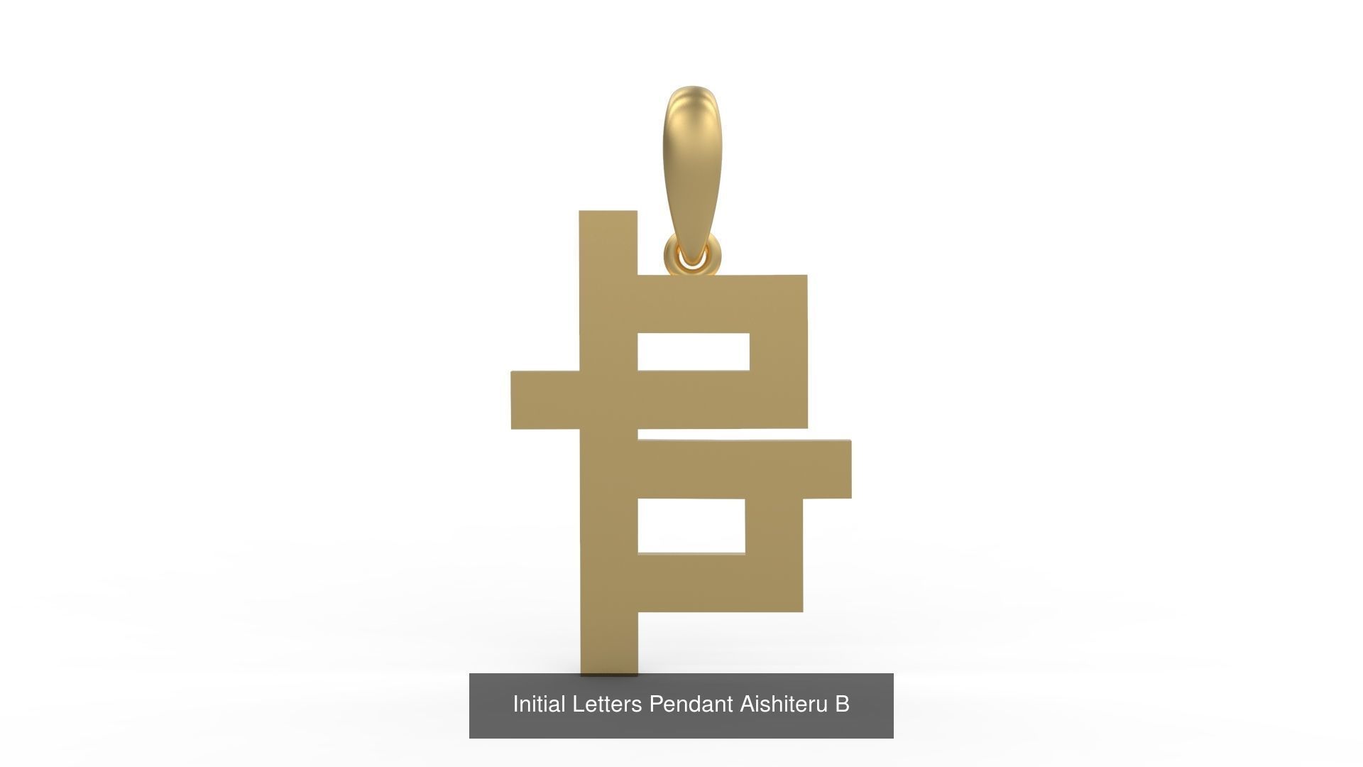 Initial Letters Pendant Alphabets Aishiteru 3D Model Collection_4