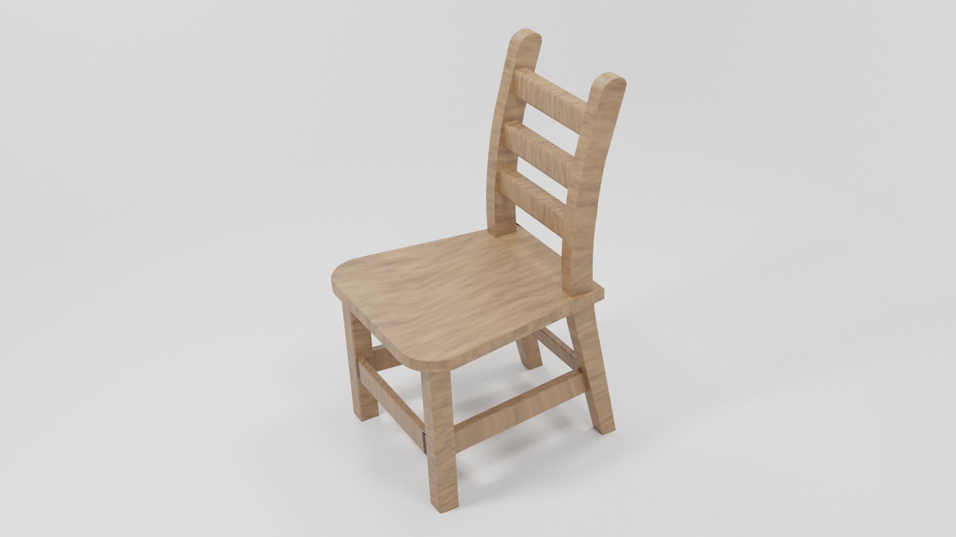 Wood Chair 3D model_3