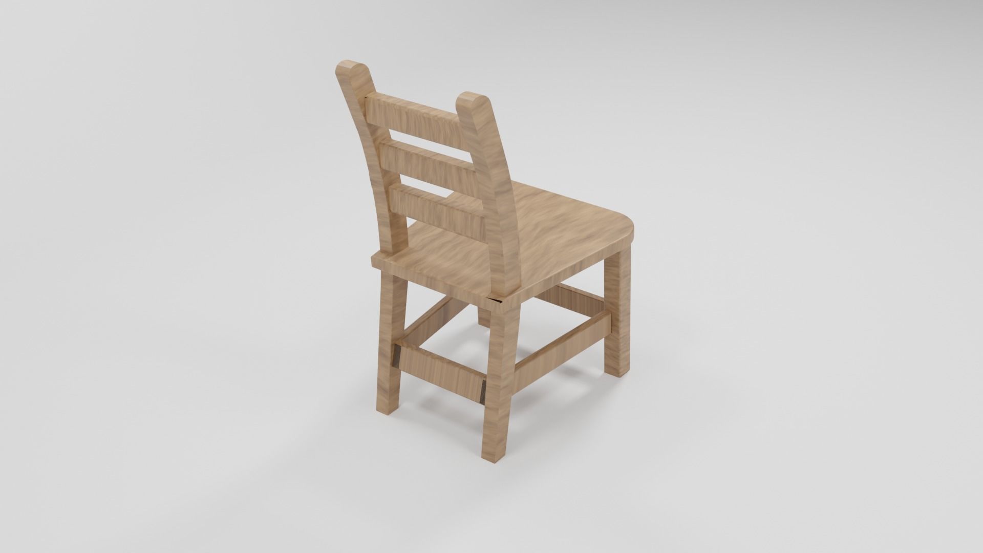 Wood Chair 3D model_2