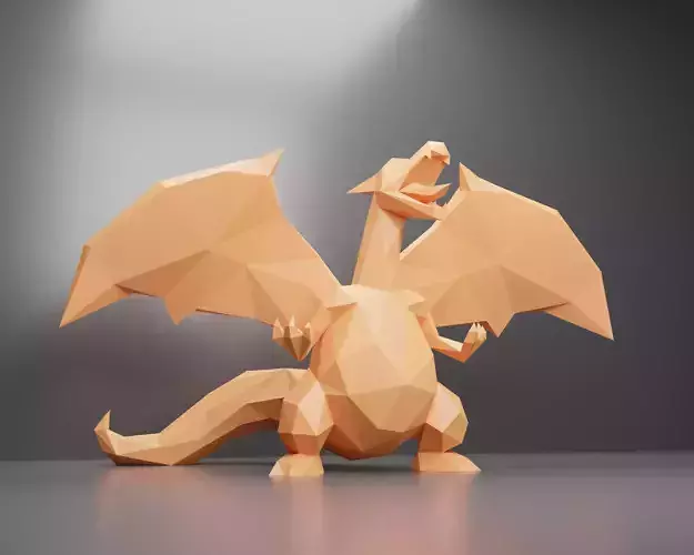 Pokemon low poly Charizard low poly 3D model