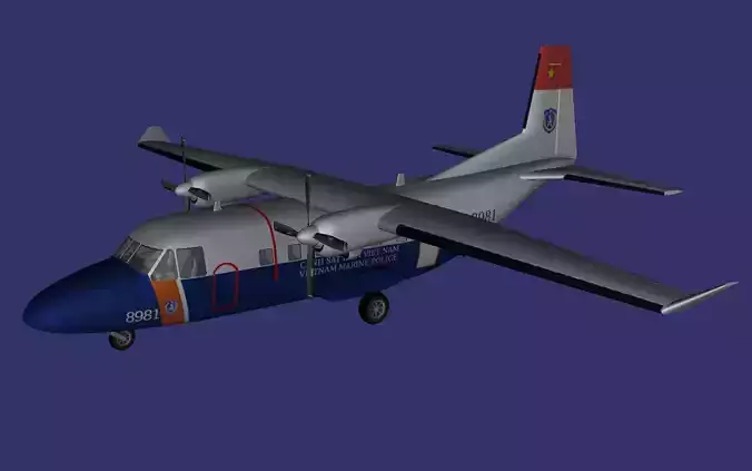 Casa C 212 Aviocar Free low-poly 3D model