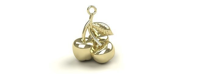 Cherry Pendant Gold Silver Platinum Luxury Jewelry cherries 3D print model