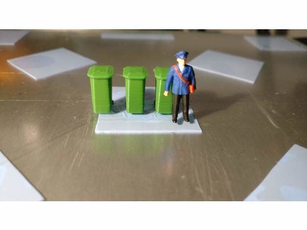 Tarro de basura reclicaje escala h0 1-87 3D print model_2