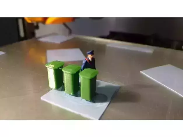 Tarro de basura reclicaje escala h0 1-87