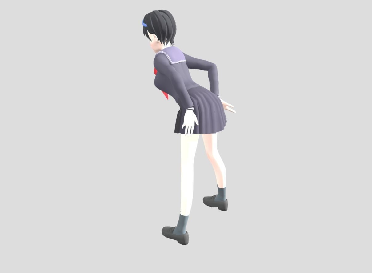 anime girl 2 Free 3D model_1