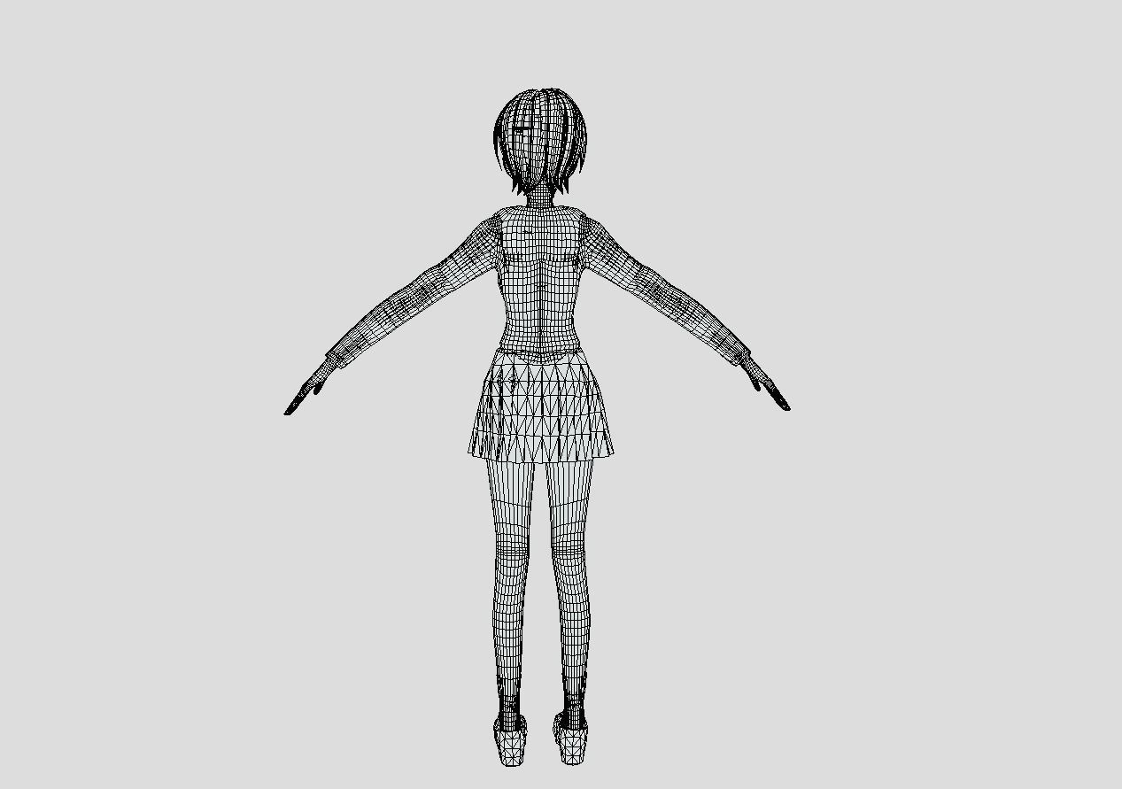 anime girl 2 Free 3D model_6