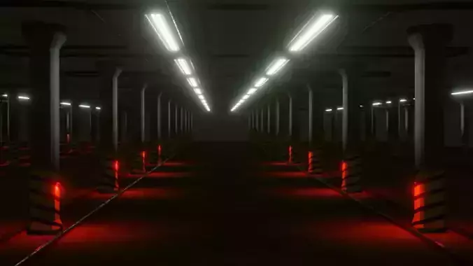 Simple Parking Lot - Low Poly - Game Ready - PBR