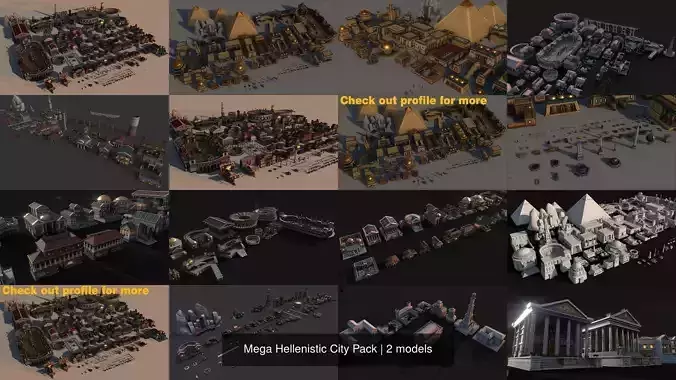 Mega Hellenistic City Pack 3D Model Collection