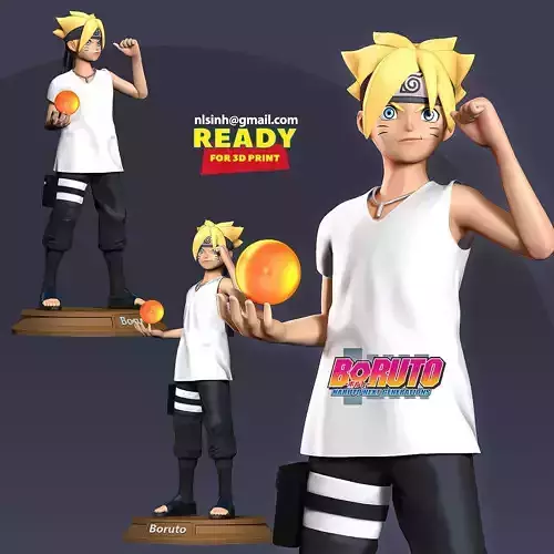 Boruto figurine of naruto holding orange
