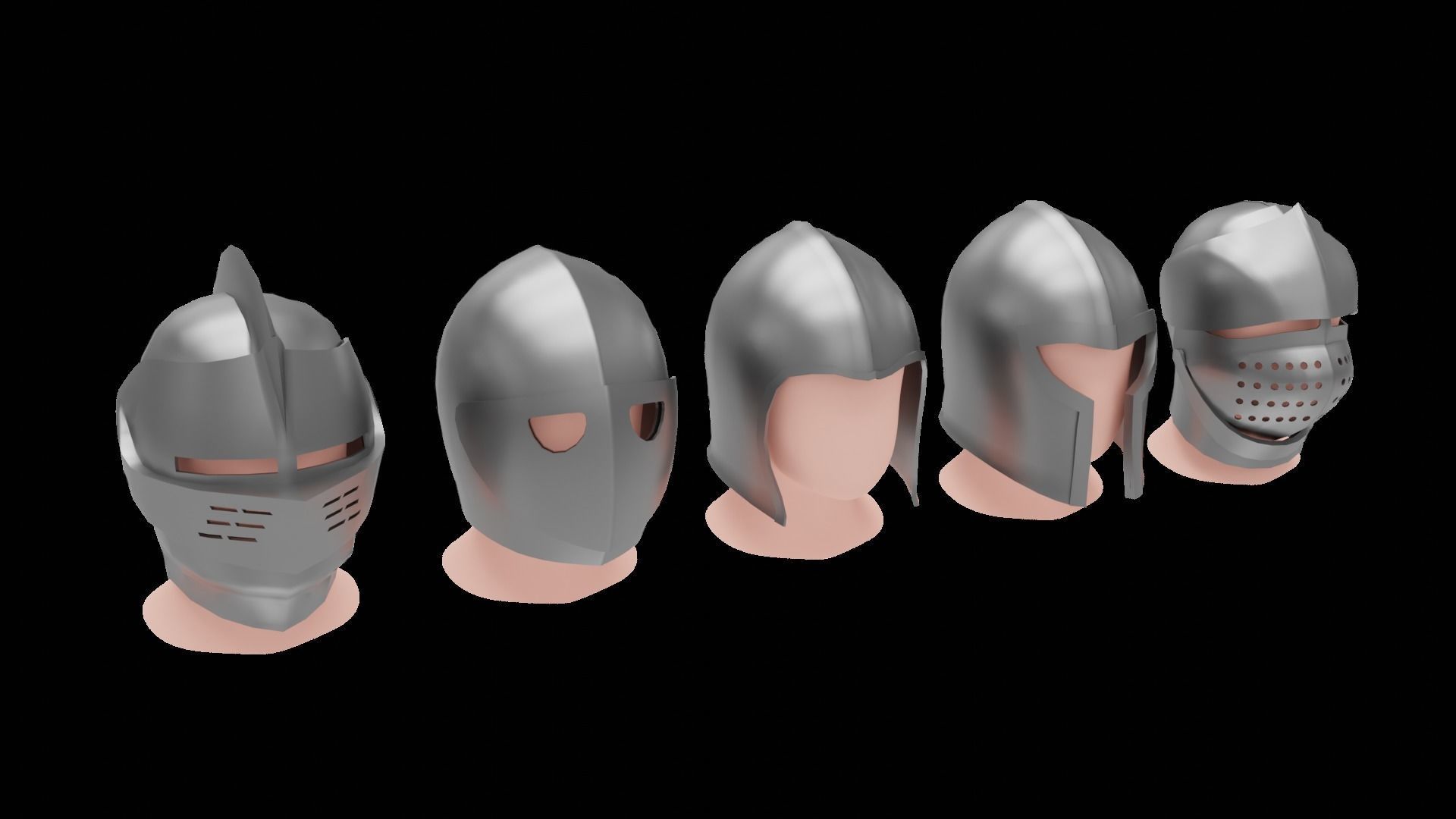BASE HELMET MODELS 1-5 Low-poly 3D model_10