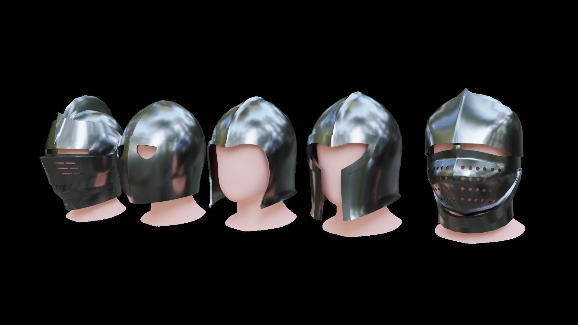 BASE HELMET MODELS 1-5 Low-poly 3D model_13
