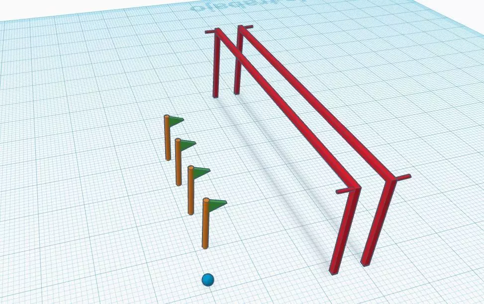 Arcos y banderines de futbol h0 1-87 scala h0 1-87 3D print model_0
