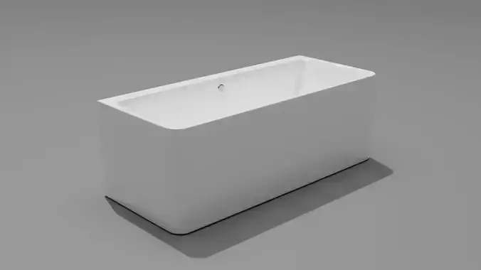 Bathtub 3D model rectangular bath tub