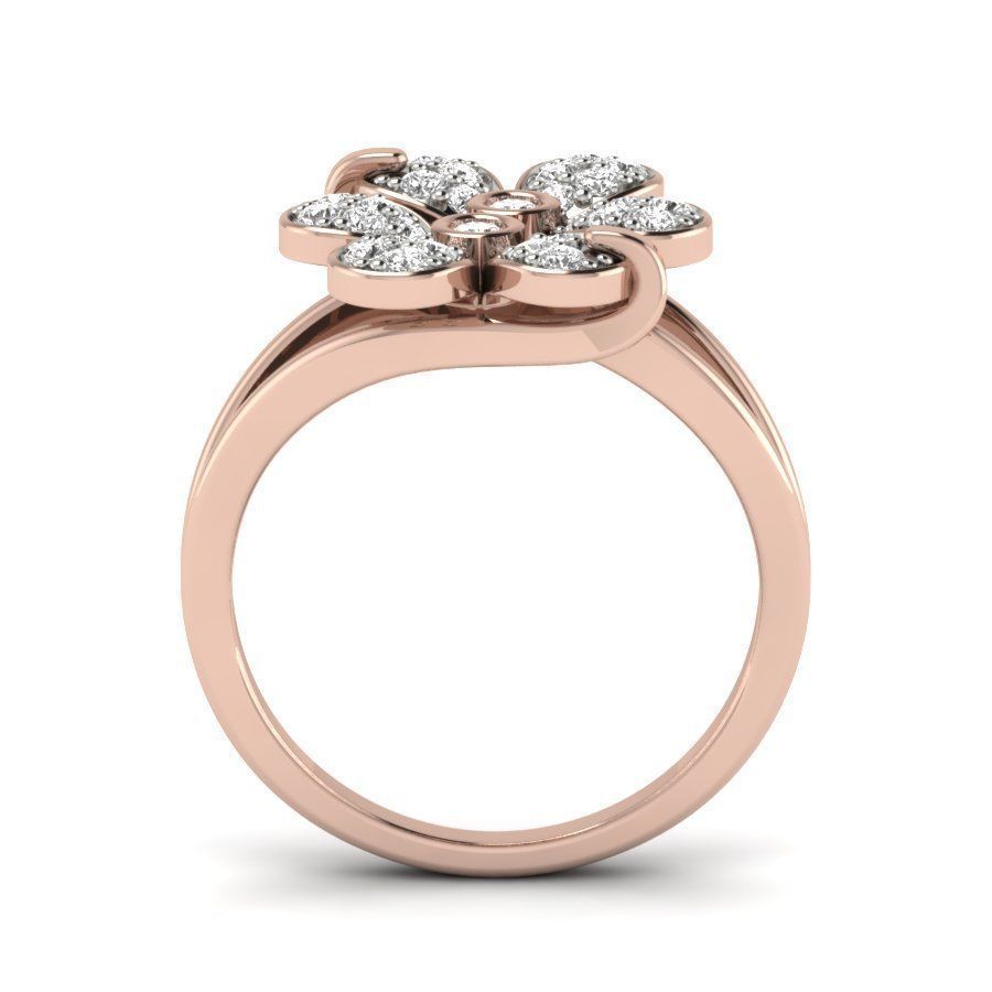 Diamond Solitaire Wedding Engagement Ring with 360 view 3D print model_8