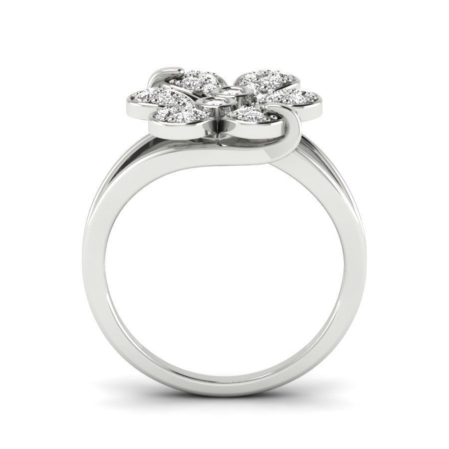 Diamond Solitaire Wedding Engagement Ring with 360 view 3D print model_13