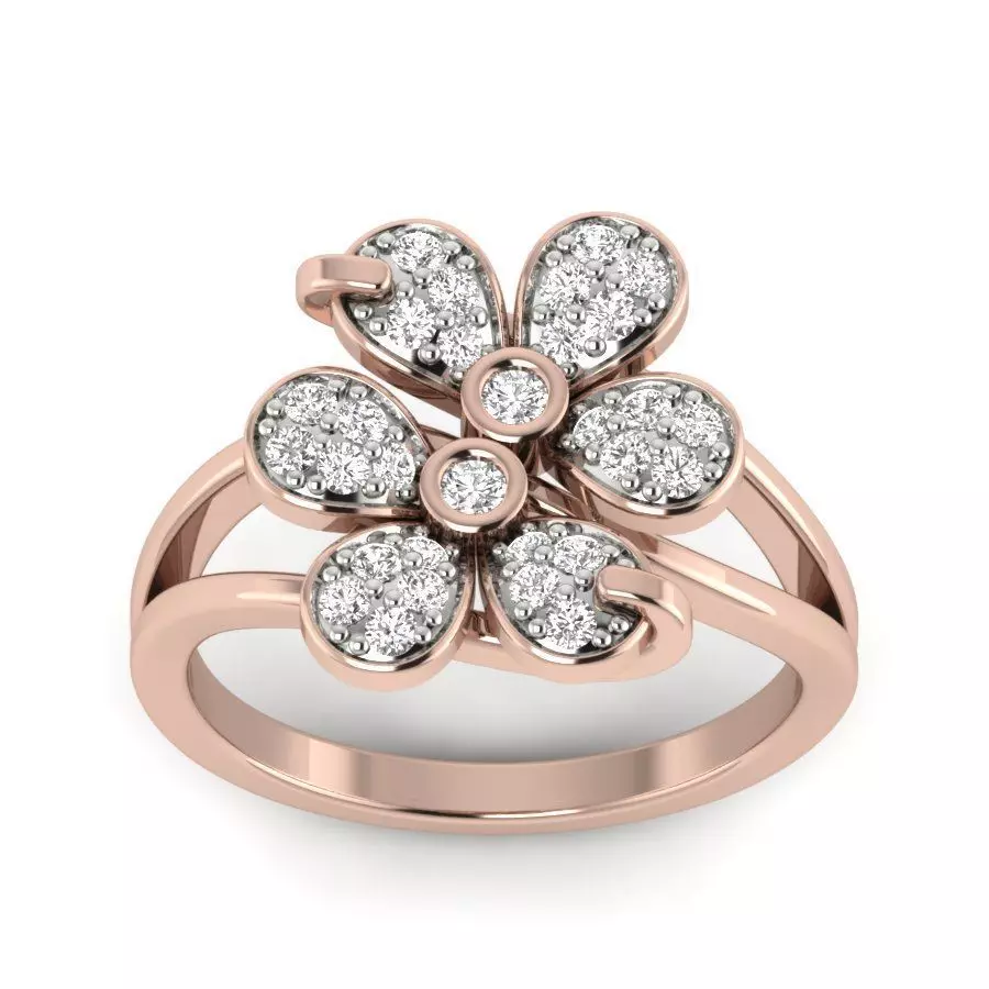 Diamond Solitaire Wedding Engagement Ring with 360 view 3D print model_0