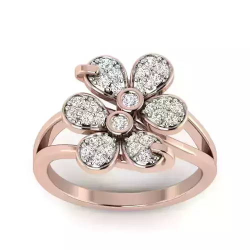 Diamond Solitaire Wedding Engagement Ring with 360 view 3D print model