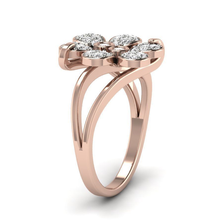 Diamond Solitaire Wedding Engagement Ring with 360 view 3D print model_9
