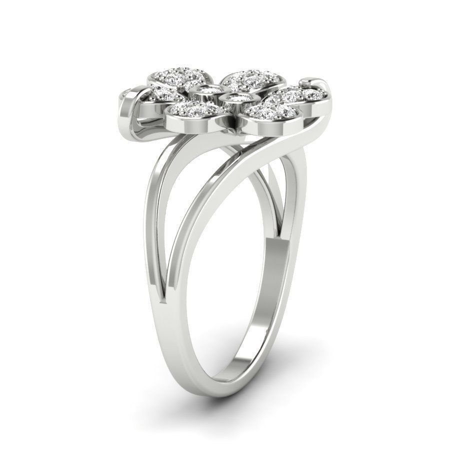 Diamond Solitaire Wedding Engagement Ring with 360 view 3D print model_14