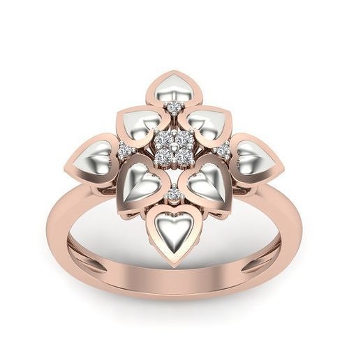 solitaire wedding engagement women Heart ring 3dm render detail 3D print model