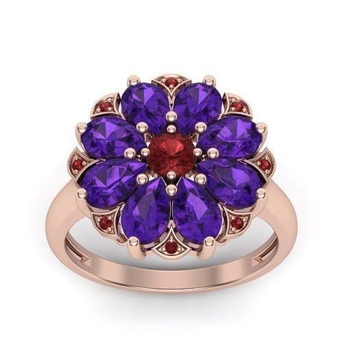 solitaire engagement women Pear Stone ring 3dm render detail  3D print model