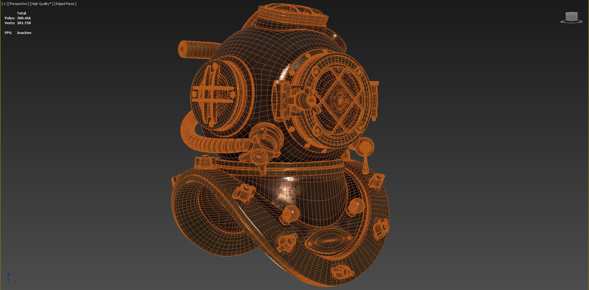 Old Diving Helmet  3D model_10