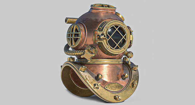 Old Diving Helmet  3D model