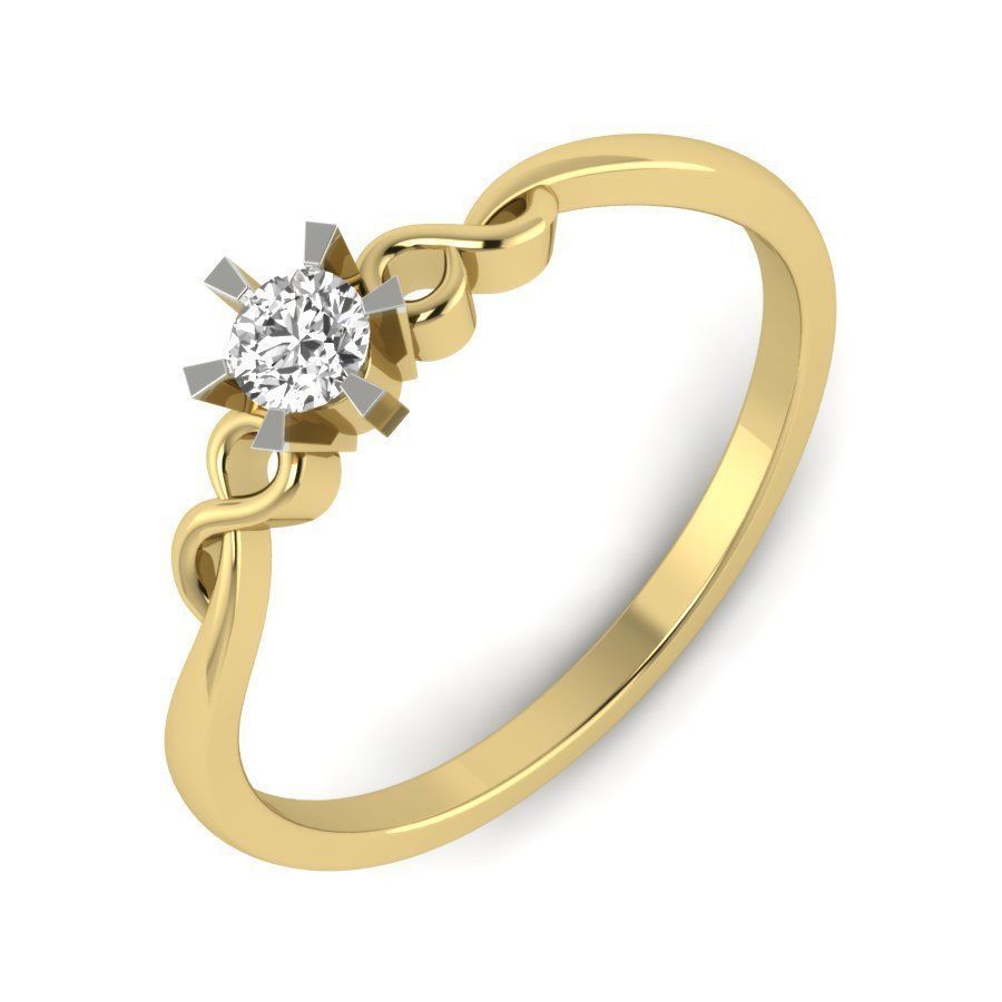 solitaire wedding engagement ring 3dm render detail 3D print model_1