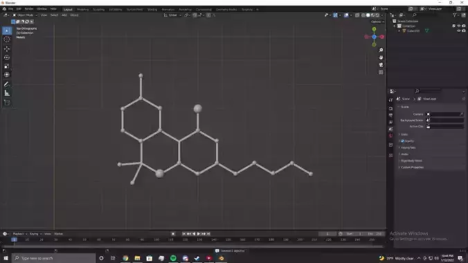 Weed THC Chemical carbon frame 3D print model