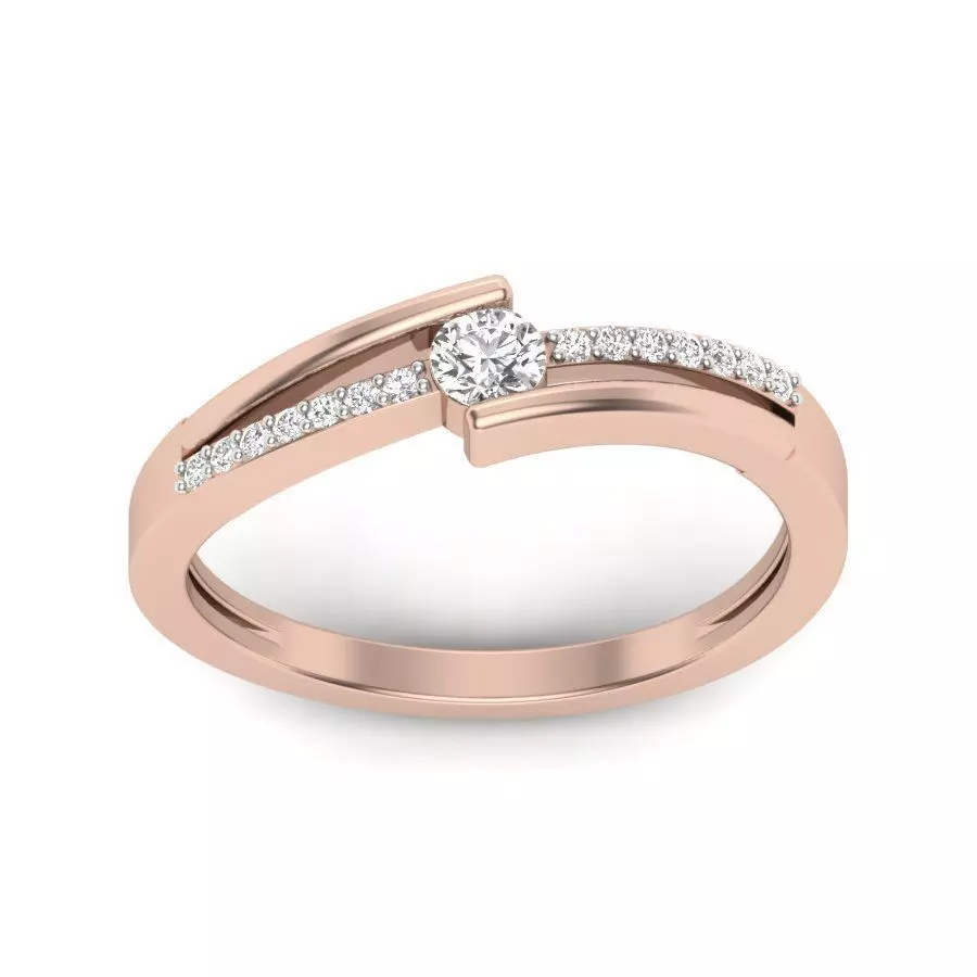 solitaire wedding engagement women ring 3dm render detail 3D print model