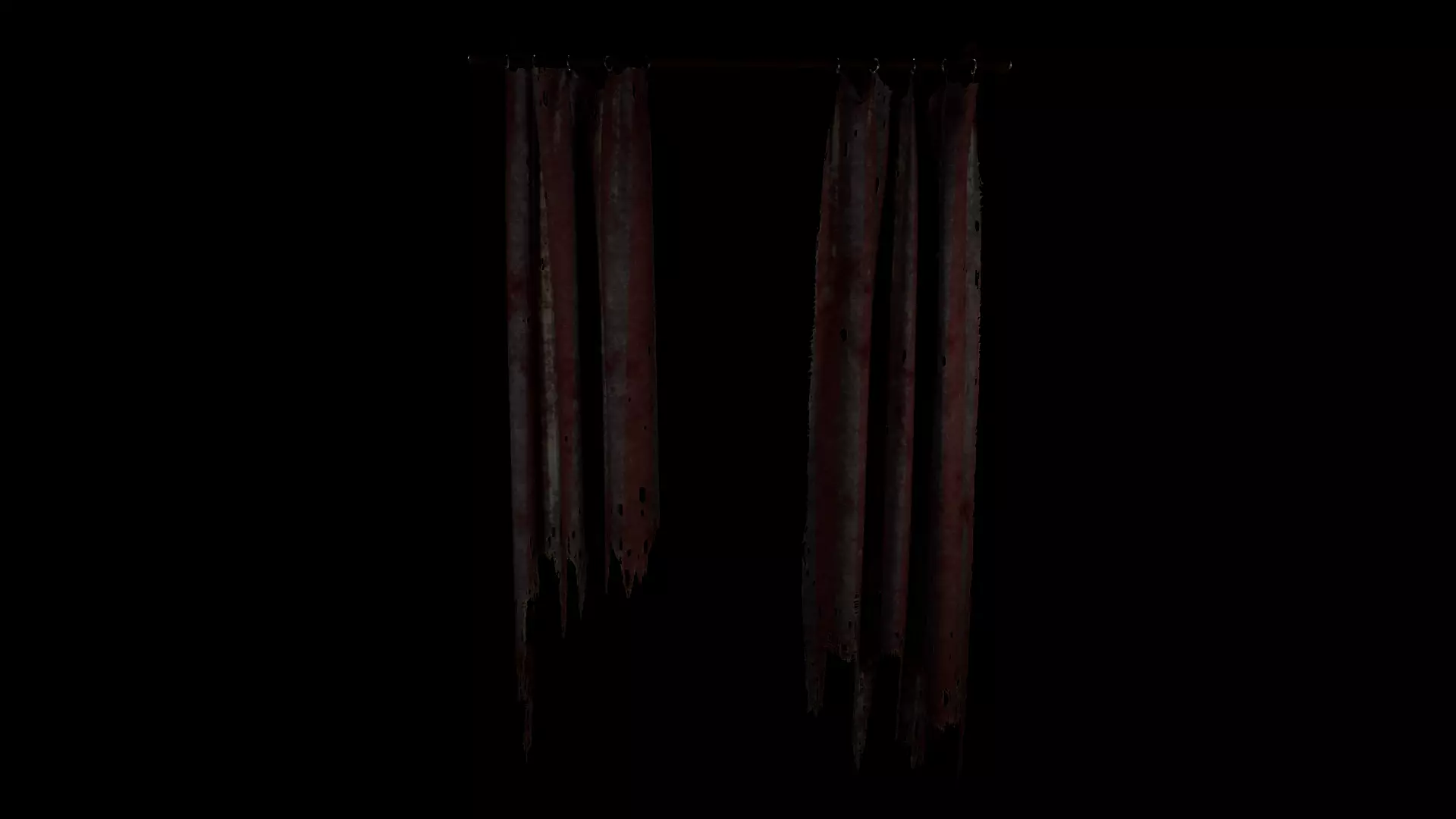 Ripped Curtains - PBR Low-poly 3D model