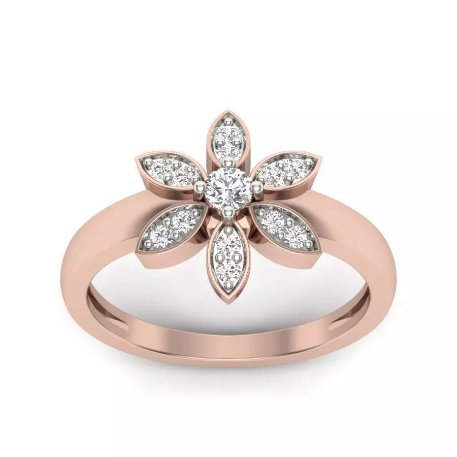 Princess solitaire wedding engagement ring with 360 view 3D print model
