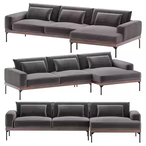Tate 122 Fabric Sofa Sectional Right 