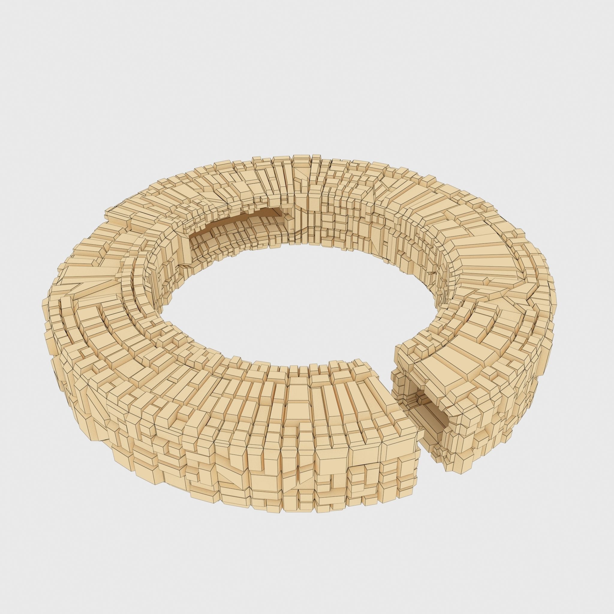 Space Station The Ring Lowpoly Borg Low-poly 3D model_5