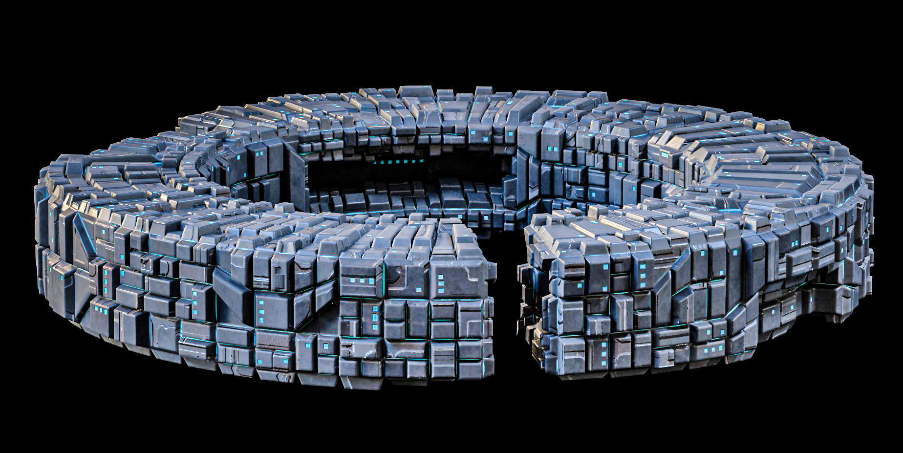 Space Station The Ring Lowpoly Borg Low-poly 3D model_1