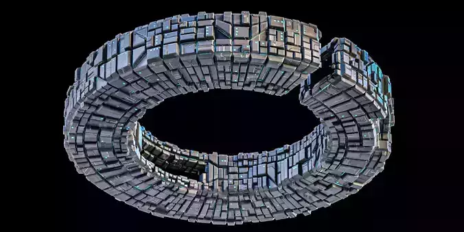Space Station The Ring Lowpoly Borg