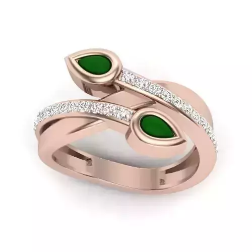 Solitaire wedding engagement Pear Stone ring 