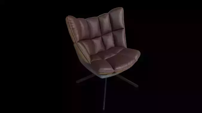Leather armchair Low-poly 3D model